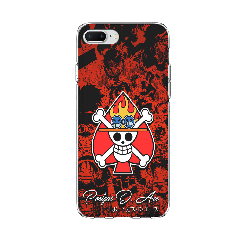 One Piece Ace Logo Comic iPhone 8 Plus Case-Phone Case-Clear Soft Case-Altracase