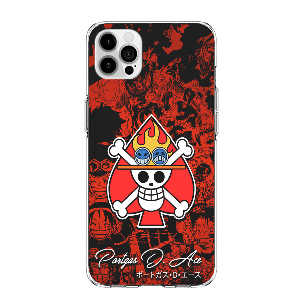 One Piece Ace Logo Comic iPhone 13 Pro Max Case-Phone Case-Clear Soft Case-Altracase