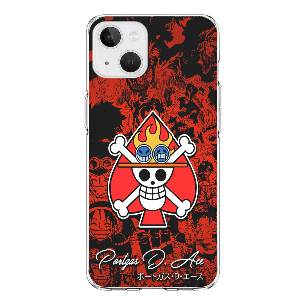 One Piece Ace Logo Comic iPhone 13 Mini Case-Phone Case-Clear Soft Case-Altracase