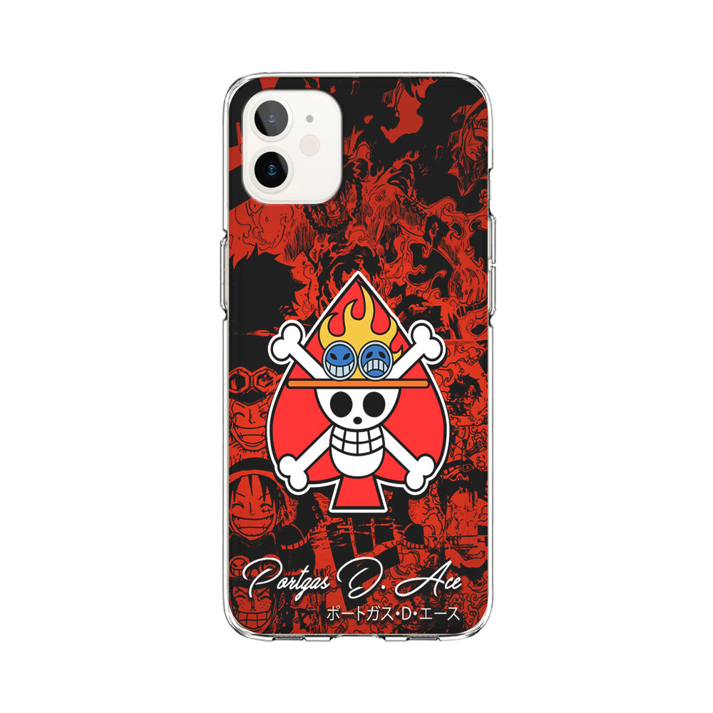 One Piece Ace Logo Comic iPhone 12 Case-Phone Case-Clear Soft Case-Altracase