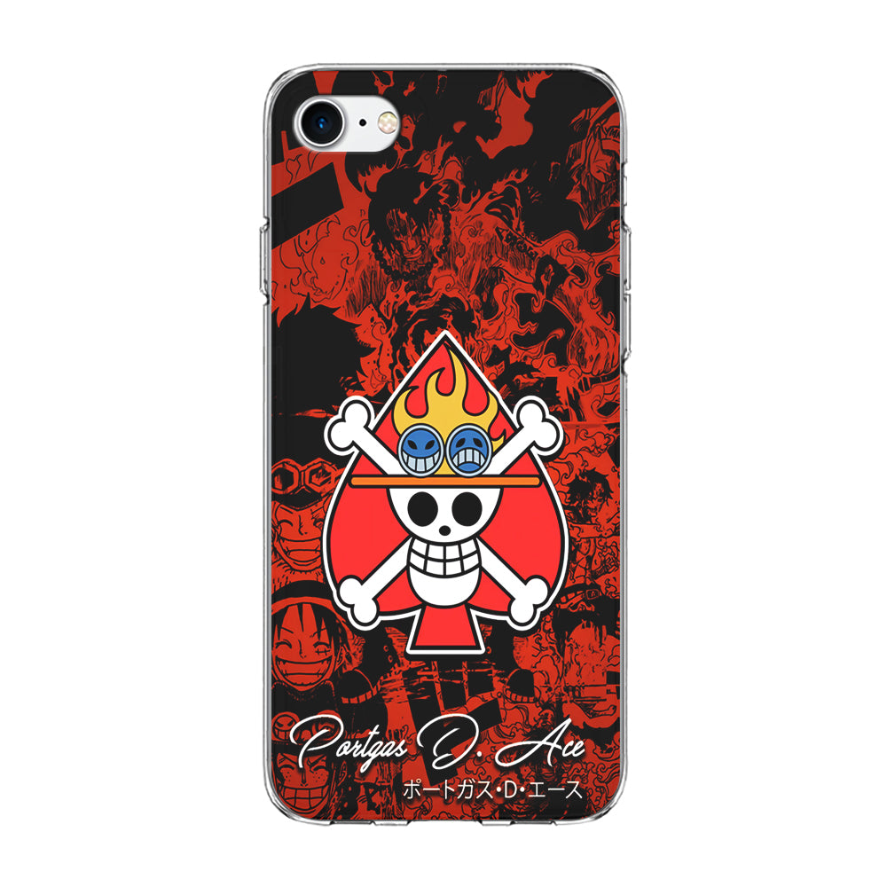 One Piece Ace Logo Comic iPhone 7 Case-Phone Case-Clear Soft Case-Altracase