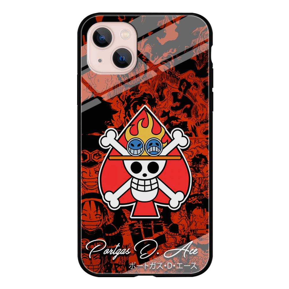 One Piece Ace Logo Comic iPhone 13 Mini Case-Phone Case-Tempered Glass Case-Altracase