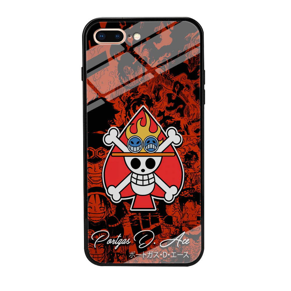 One Piece Ace Logo Comic iPhone 8 Plus Case-Phone Case-Tempered Glass Case-Altracase