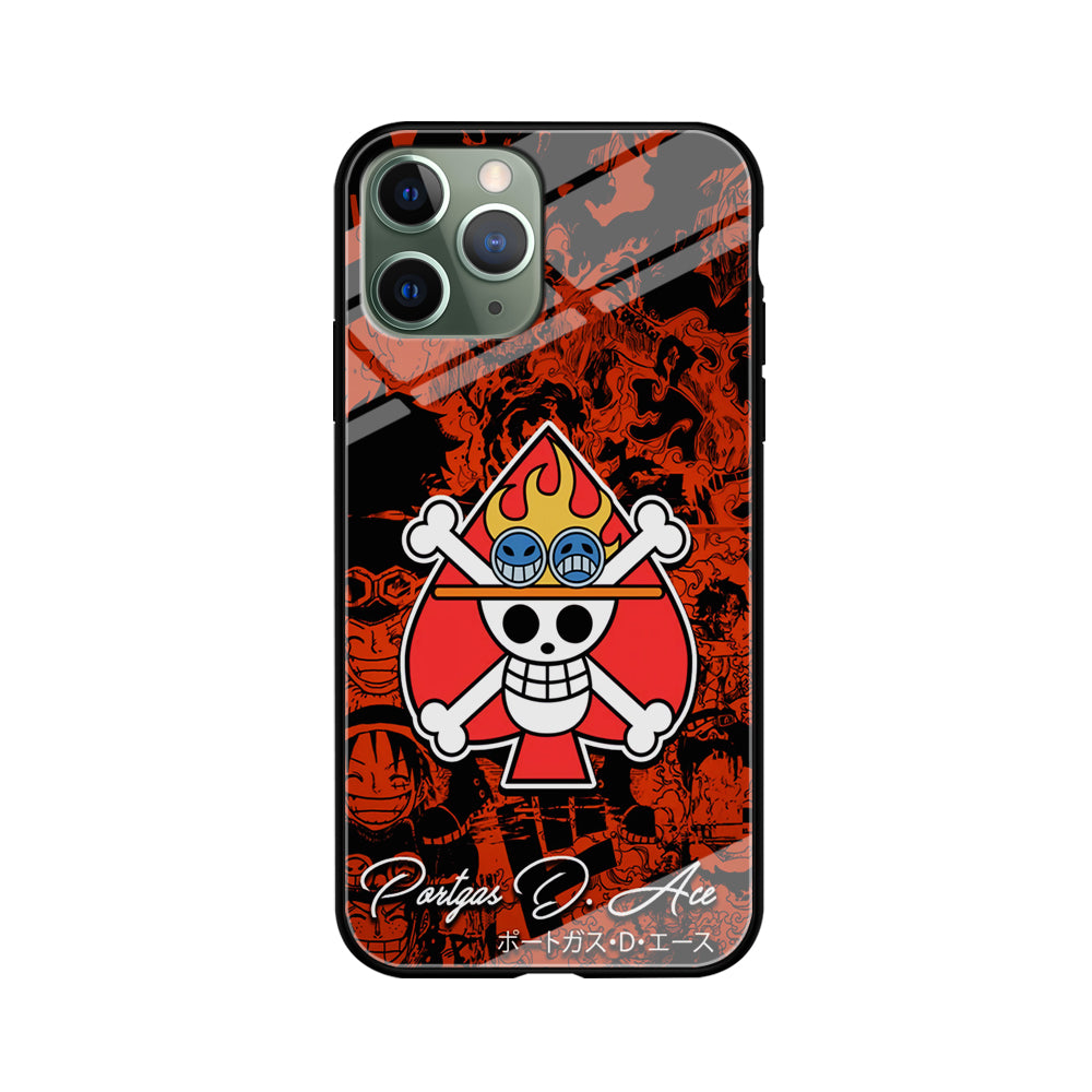 One Piece Ace Logo Comic iPhone 11 Pro Max Case-Phone Case-Tempered Glass Case-Altracase