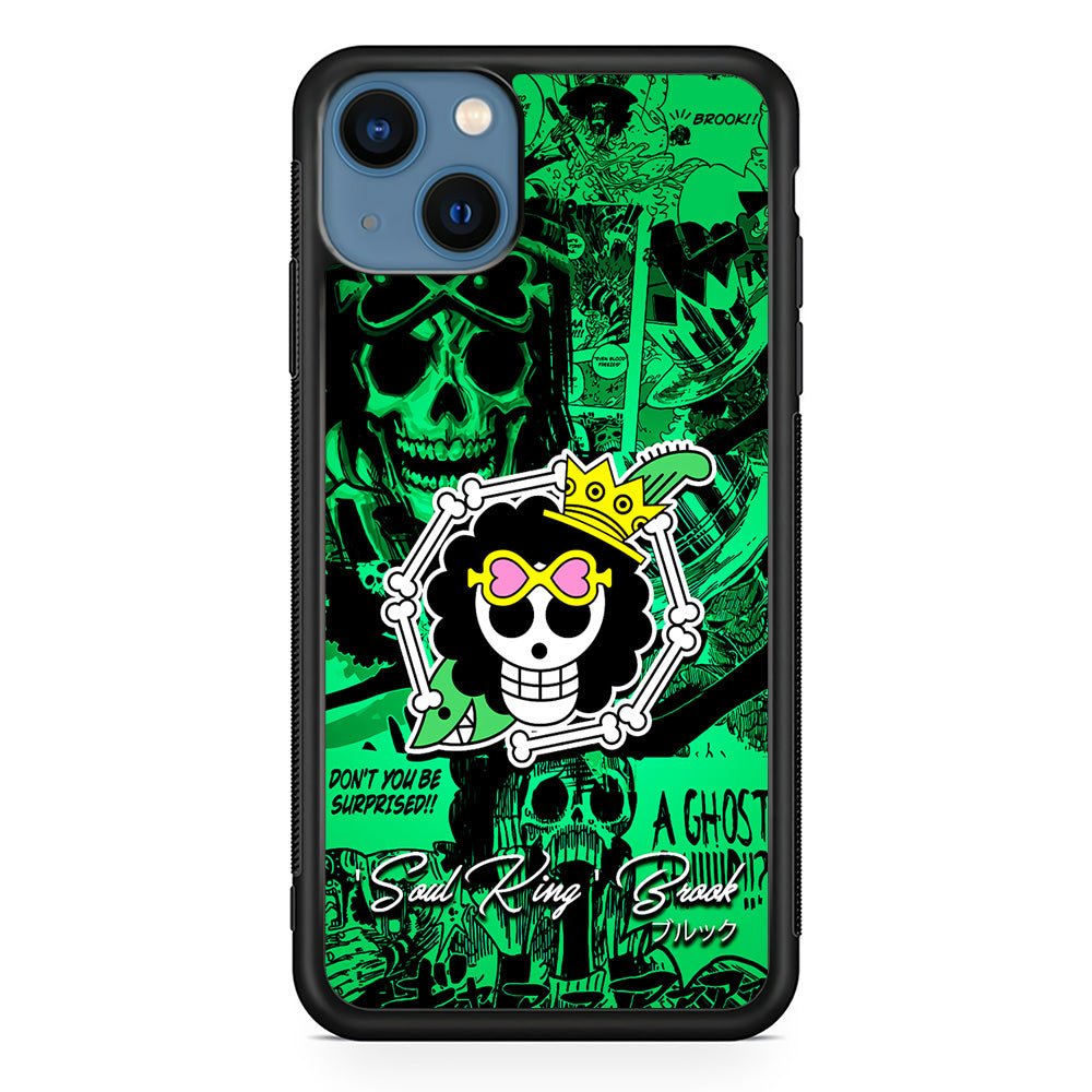 One Piece Brook Logo Comic iPhone 15 Case-Phone Case-Rubber Black (2D Case)-Altracase