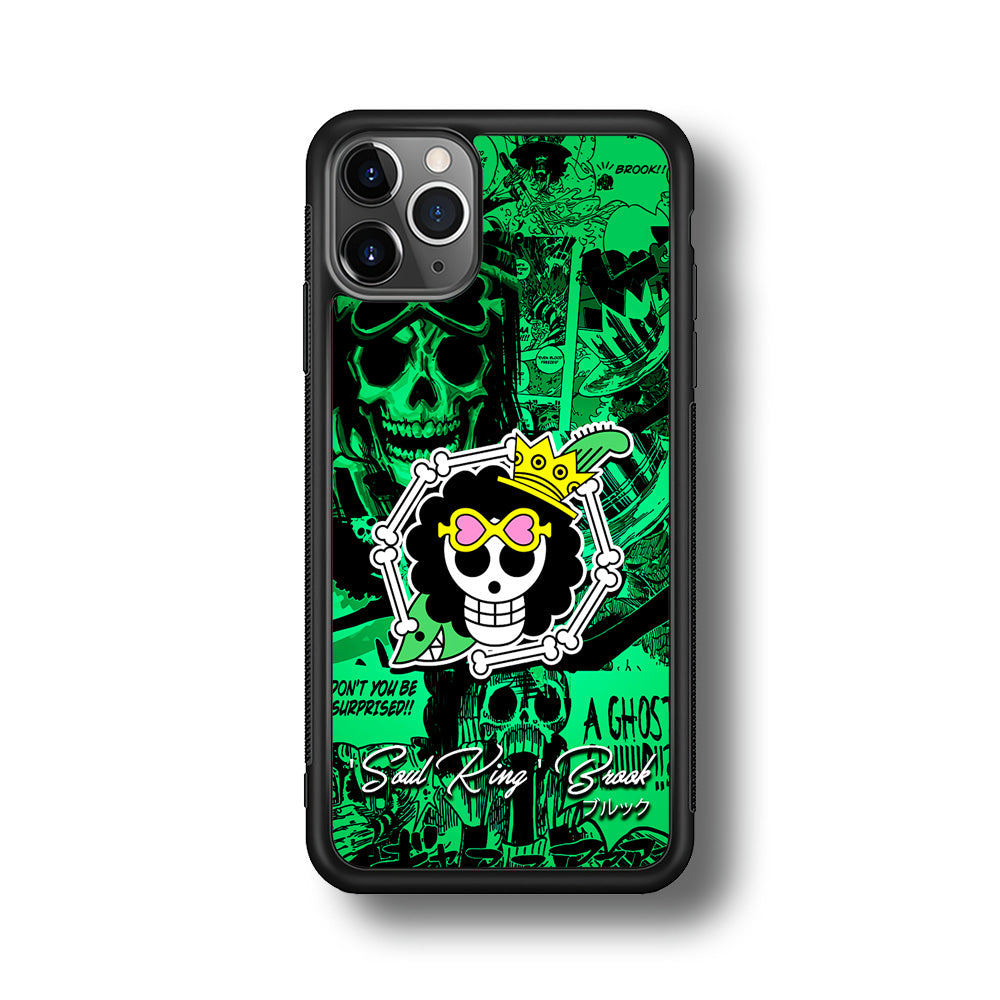 One Piece Brook Logo Comic iPhone 11 Pro Max Case-Phone Case-Rubber Black (2D Case)-Altracase