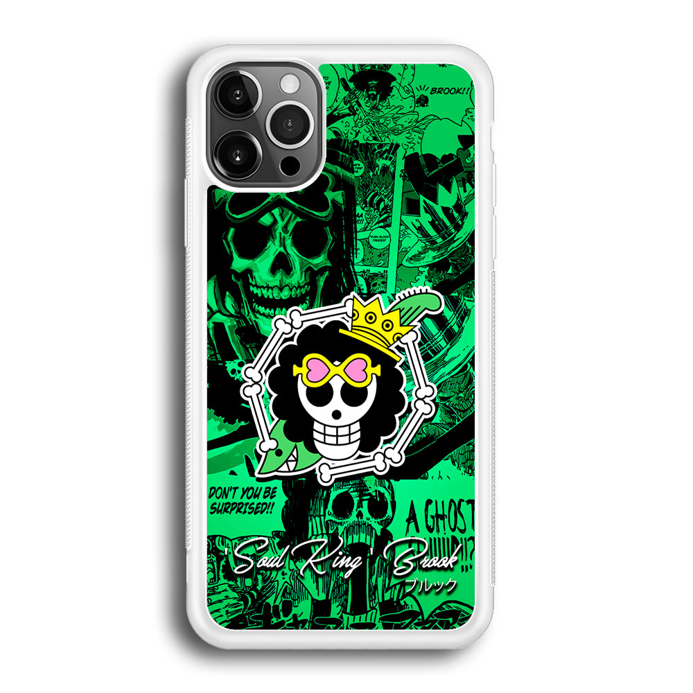 One Piece Brook Logo Comic iPhone 12 Pro Max Case-Phone Case-Rubber White (2D Case)-Altracase