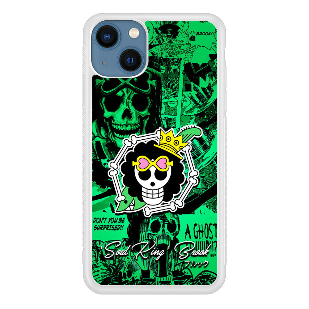 One Piece Brook Logo Comic iPhone 13 Mini Case-Phone Case-Rubber White (2D Case)-Altracase