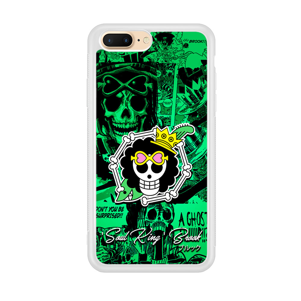 One Piece Brook Logo Comic iPhone 8 Plus Case-Phone Case-Rubber White (2D Case)-Altracase