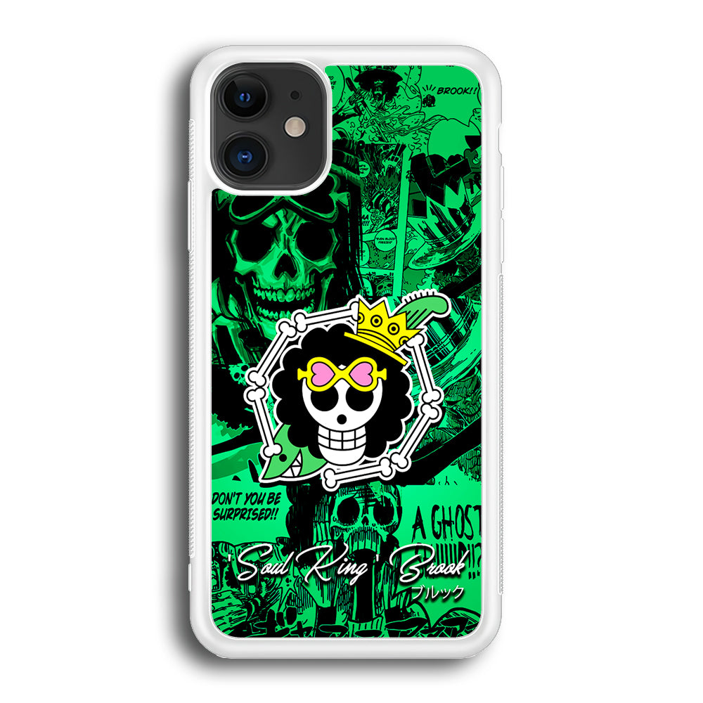 One Piece Brook Logo Comic iPhone 12 Case-Phone Case-Rubber White (2D Case)-Altracase