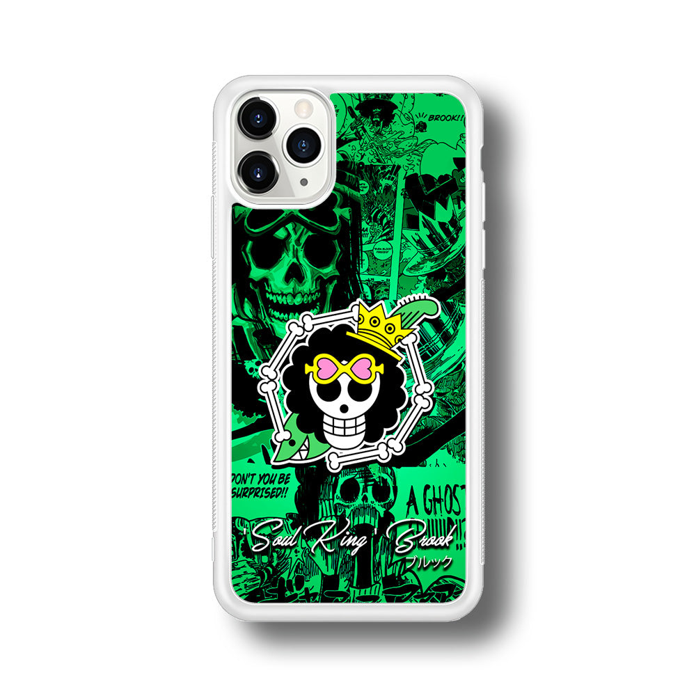 One Piece Brook Logo Comic iPhone 11 Pro Max Case-Phone Case-Rubber White (2D Case)-Altracase
