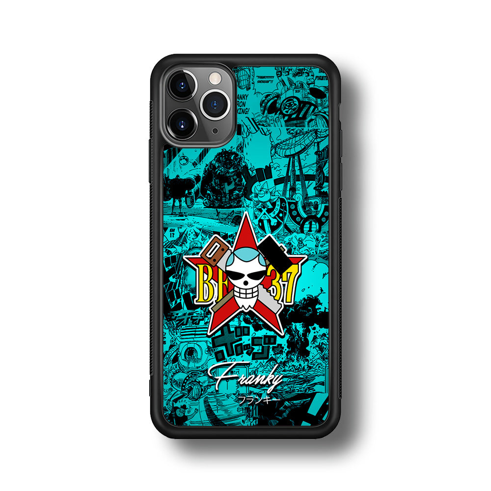 One Piece Franky Logo Comic iPhone 11 Pro Max Case-Phone Case-Rubber Black (2D Case)-Altracase