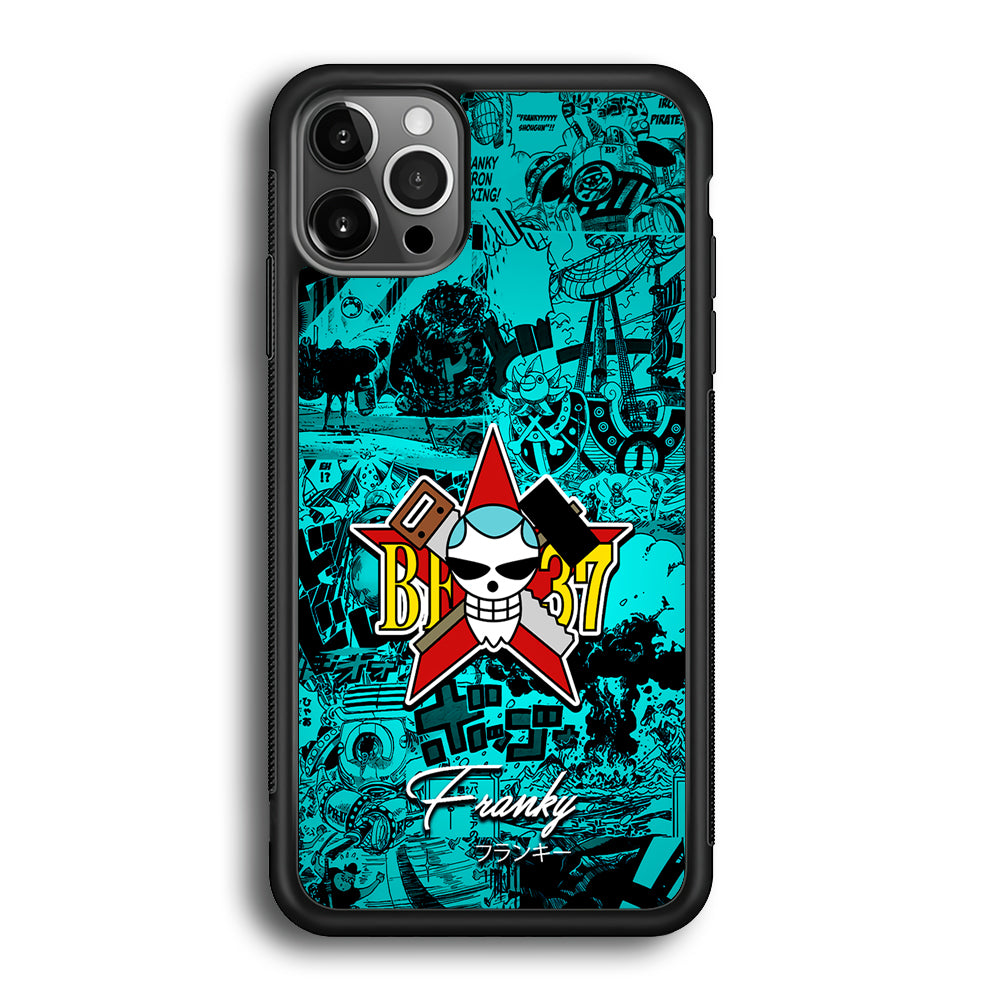One Piece Franky Logo Comic iPhone 12 Pro Max Case-Phone Case-Rubber Black (2D Case)-Altracase