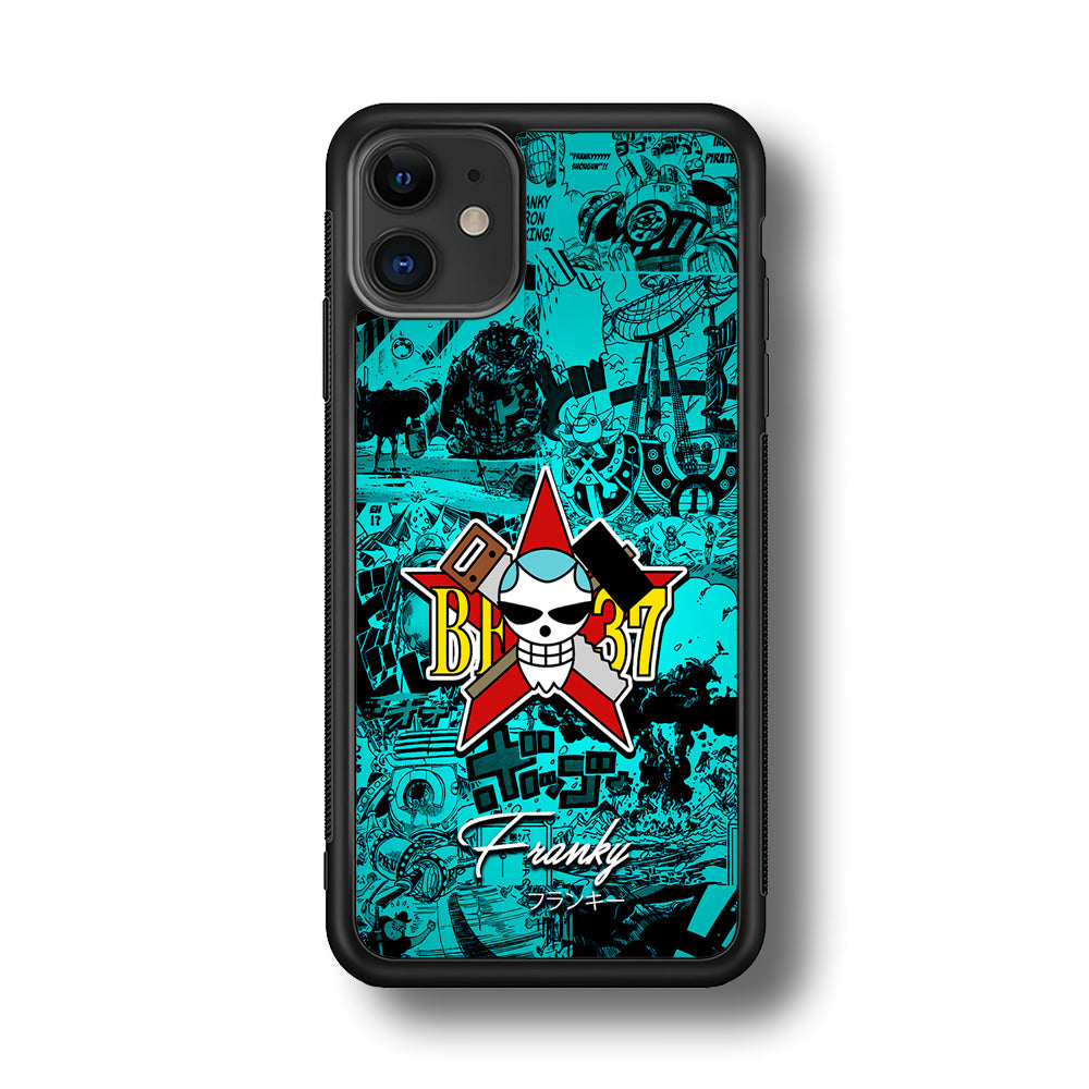 One Piece Franky Logo Comic iPhone 11 Case-Phone Case-Rubber Black (2D Case)-Altracase