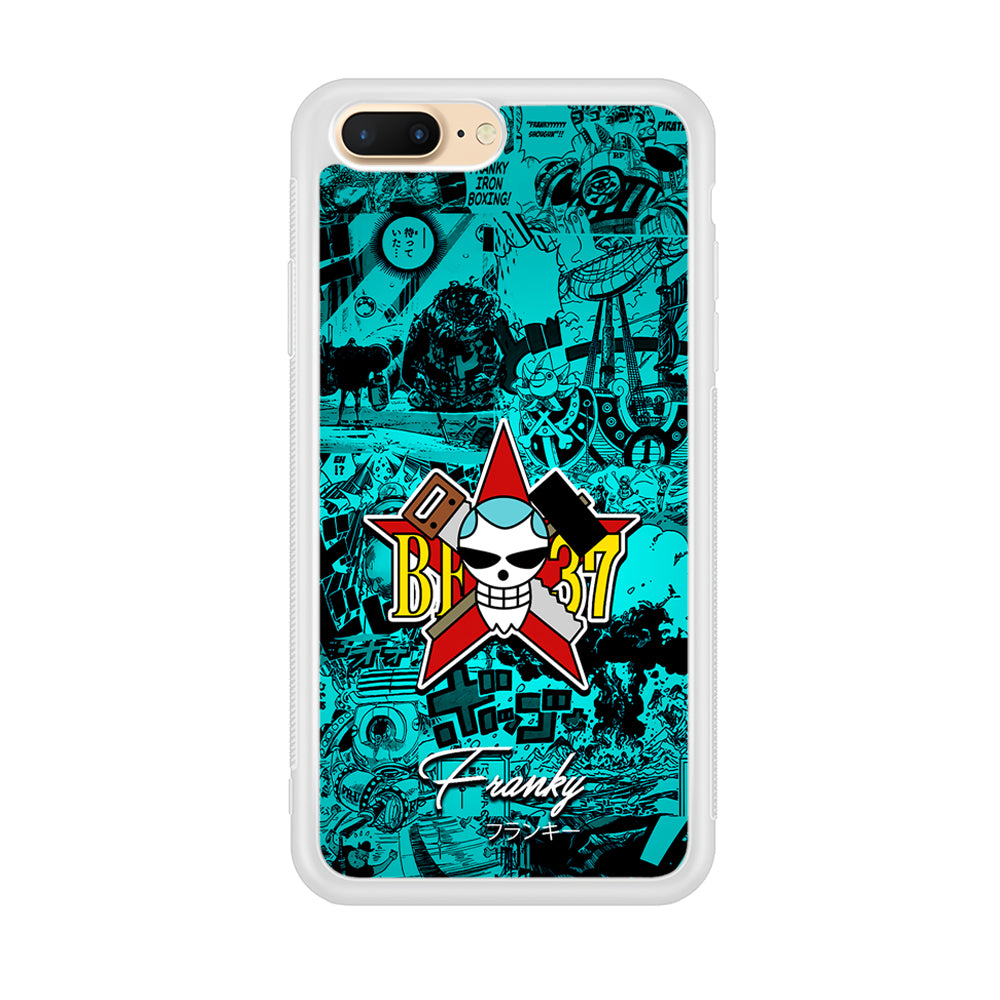 One Piece Franky Logo Comic iPhone 8 Plus Case-Phone Case-Rubber White (2D Case)-Altracase
