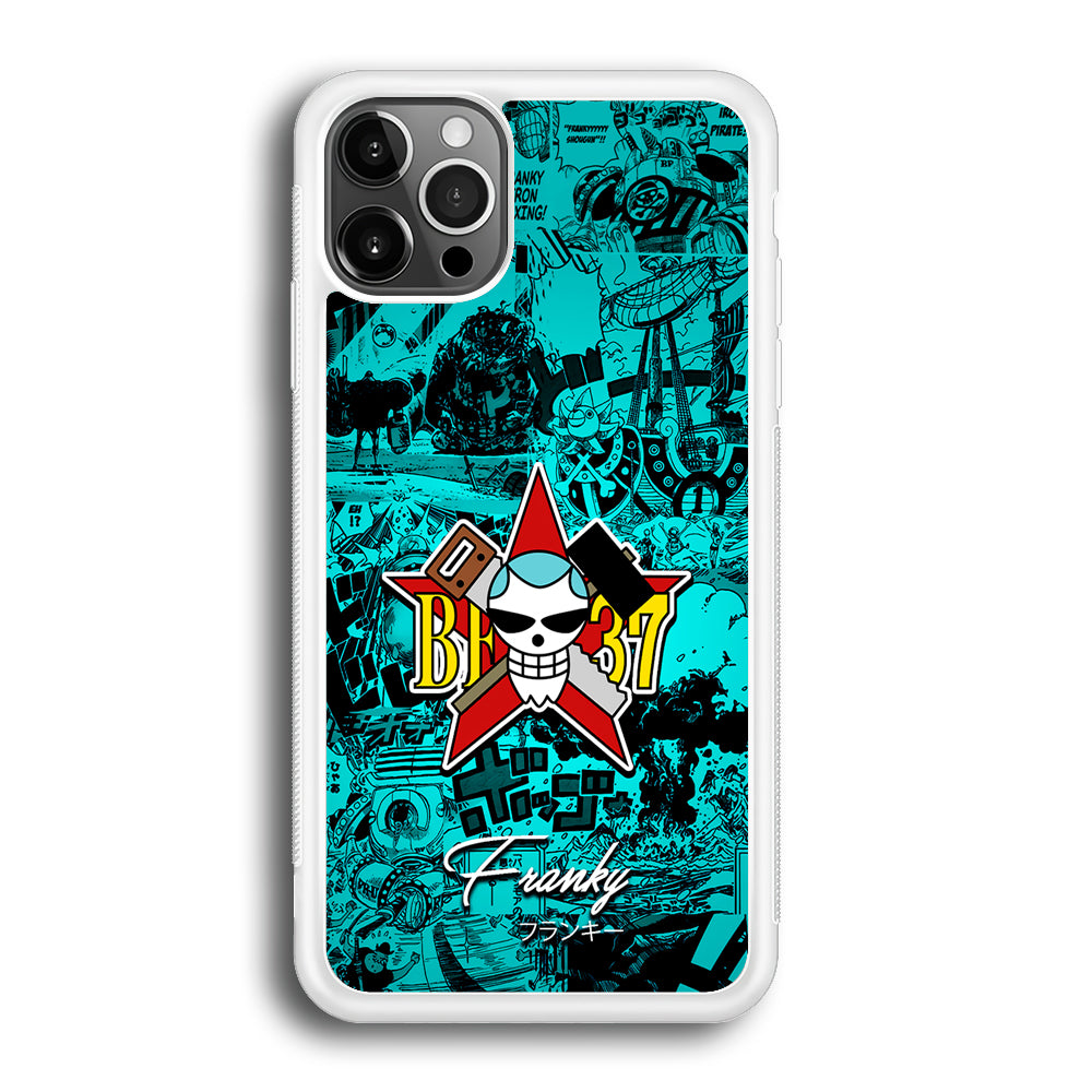 One Piece Franky Logo Comic iPhone 12 Pro Max Case-Phone Case-Rubber White (2D Case)-Altracase