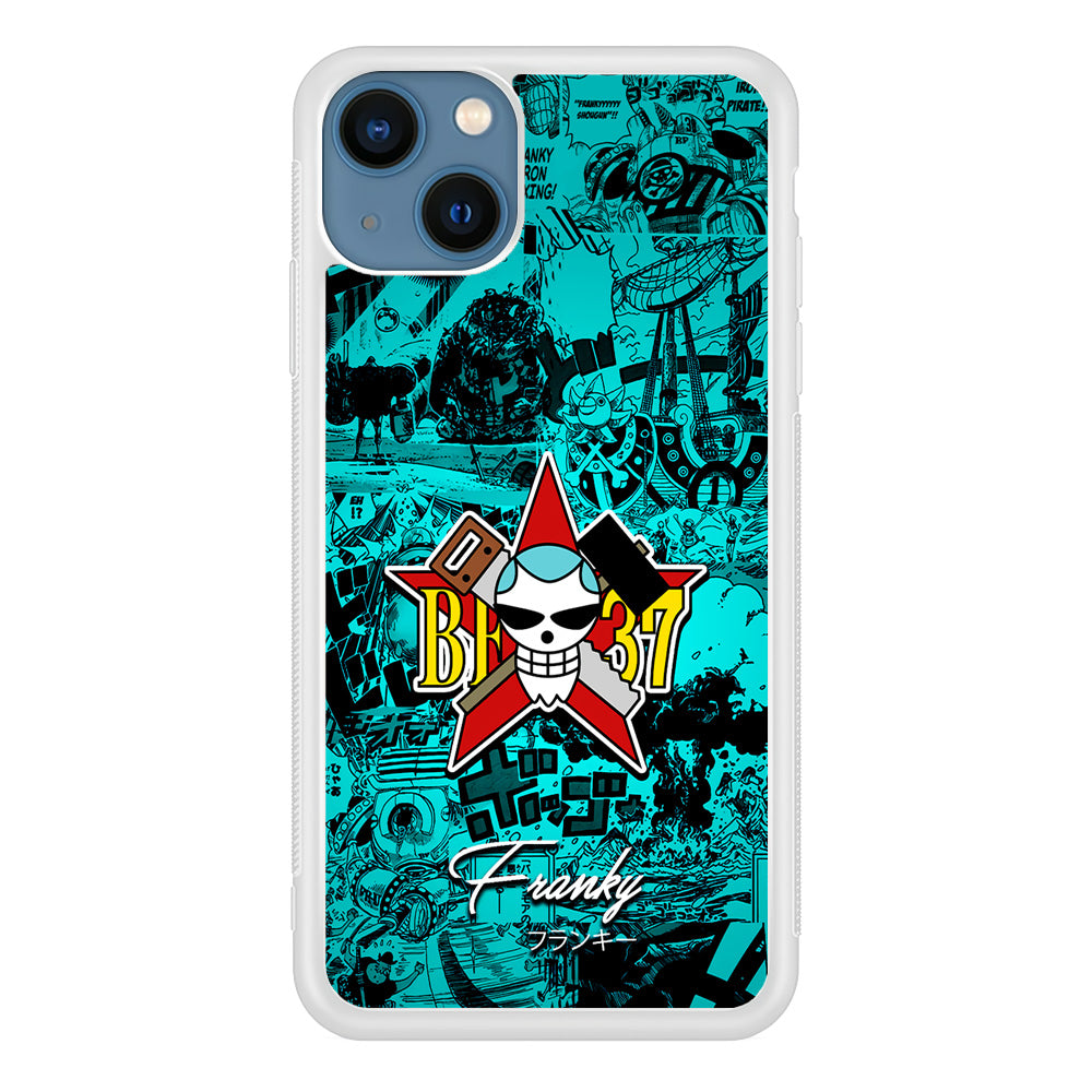 One Piece Franky Logo Comic iPhone 13 Mini Case-Phone Case-Rubber White (2D Case)-Altracase