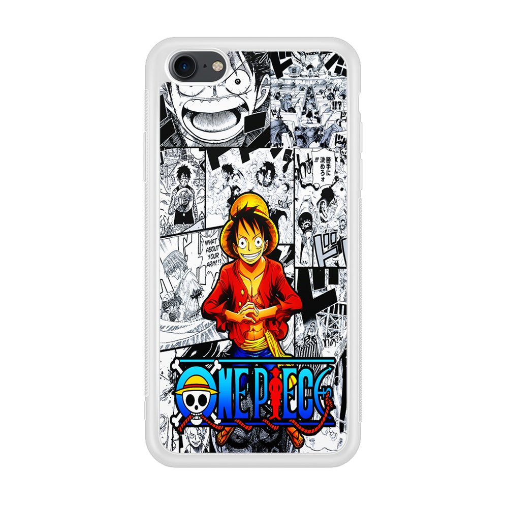 One Piece Luffy Comic iPhone 7 Case-Phone Case-Rubber White (2D Case)-Altracase