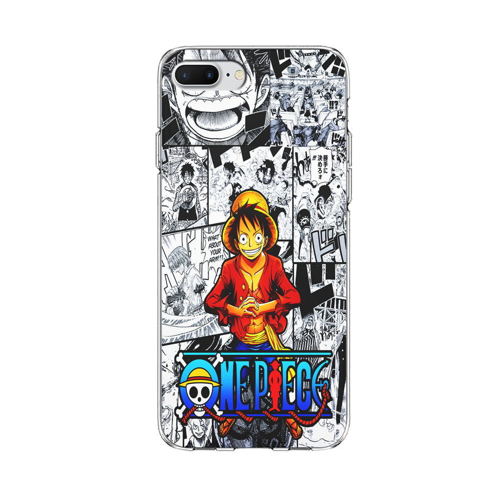 One Piece Luffy Comic iPhone 8 Plus Case-Phone Case-Clear Soft Case-Altracase