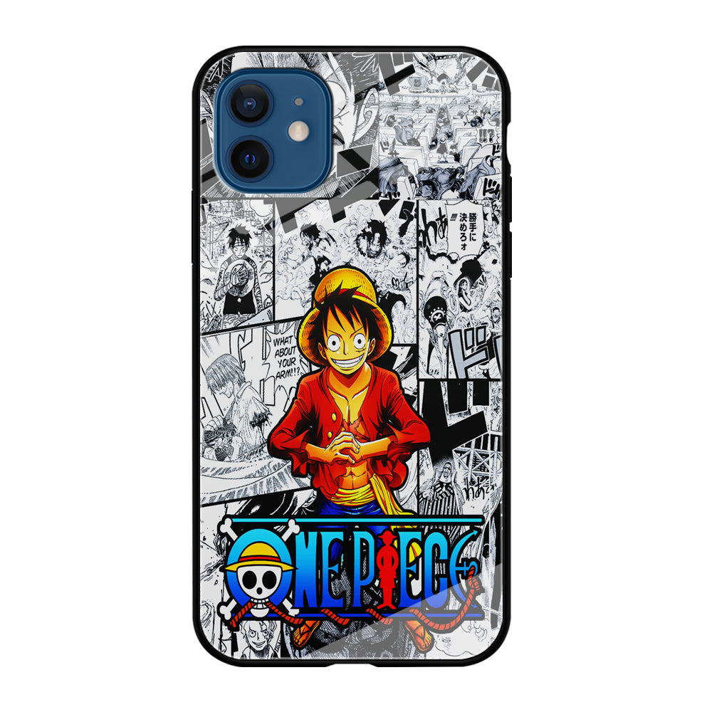 One Piece Luffy Comic iPhone 12 Case-Phone Case-Tempered Glass Case-Altracase