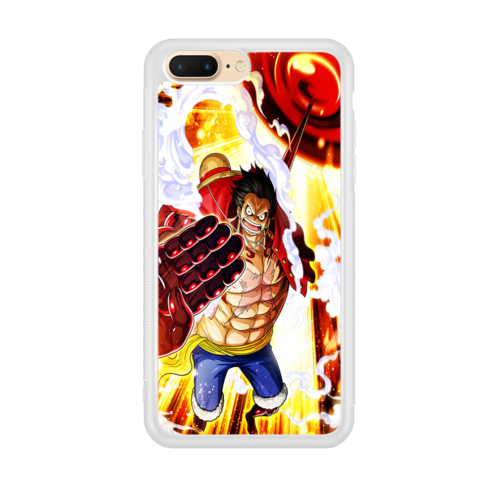One Piece Luffy Gear Fourth iPhone 8 Plus Case-Phone Case-Rubber White (2D Case)-Altracase