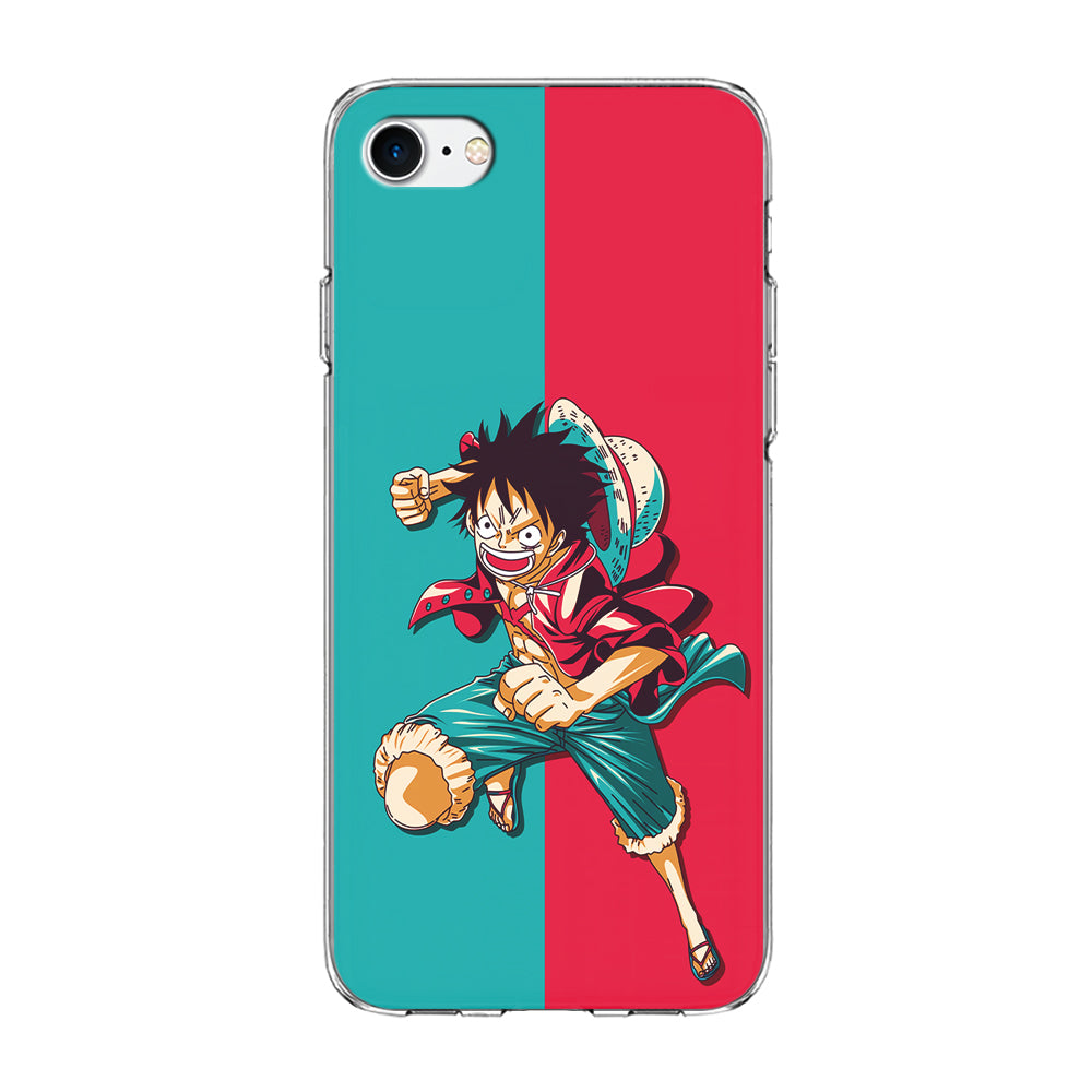 One Piece Luffy Red Blue iPhone 7 Case-Phone Case-Clear Soft Case-Altracase