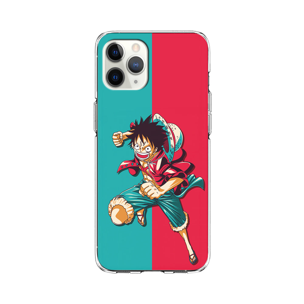 One Piece Luffy Red Blue iPhone 11 Pro Case-Phone Case-Clear Soft Case-Altracase