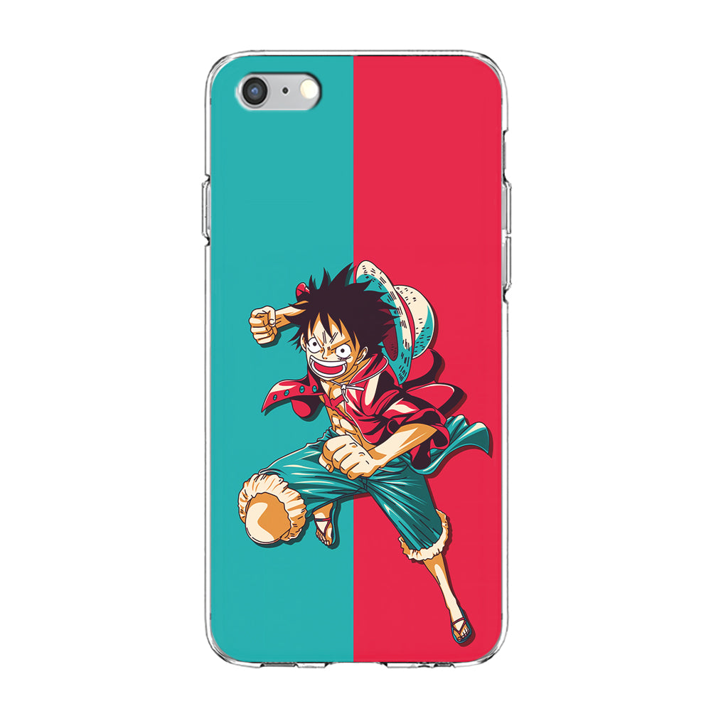 One Piece Luffy Red Blue iPhone 6 Plus | 6s Plus Case-Phone Case-Clear Soft Case-Altracase
