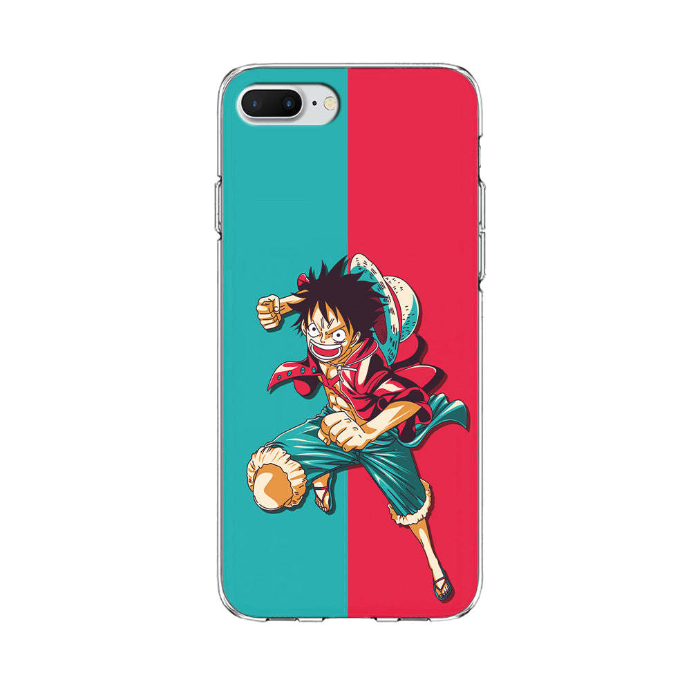 One Piece Luffy Red Blue iPhone 7 Plus Case-Phone Case-Clear Soft Case-Altracase