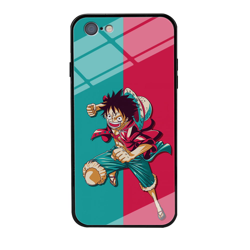 One Piece Luffy Red Blue iPhone 6 | 6s Case-Phone Case-Tempered Glass Case-Altracase