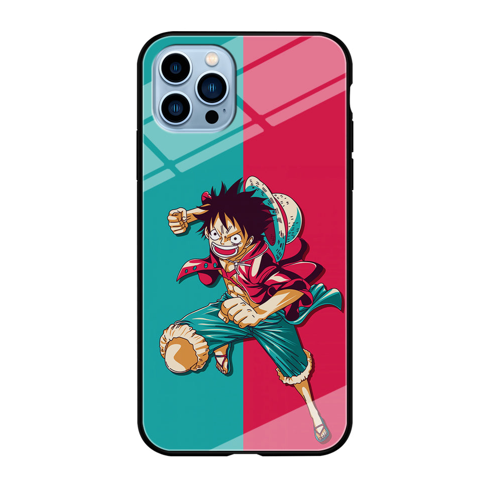 One Piece Luffy Red Blue iPhone 12 Pro Max Case-Phone Case-Tempered Glass Case-Altracase