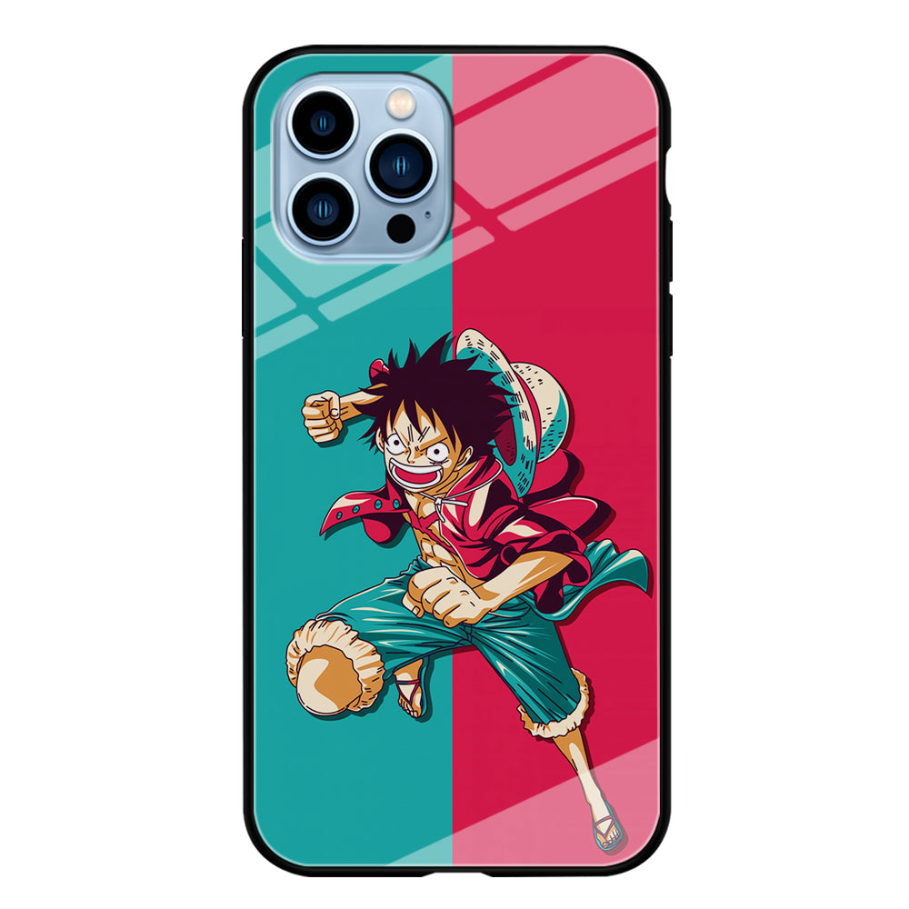 One Piece Luffy Red Blue iPhone 13 Pro Max Case-Phone Case-Tempered Glass Case-Altracase