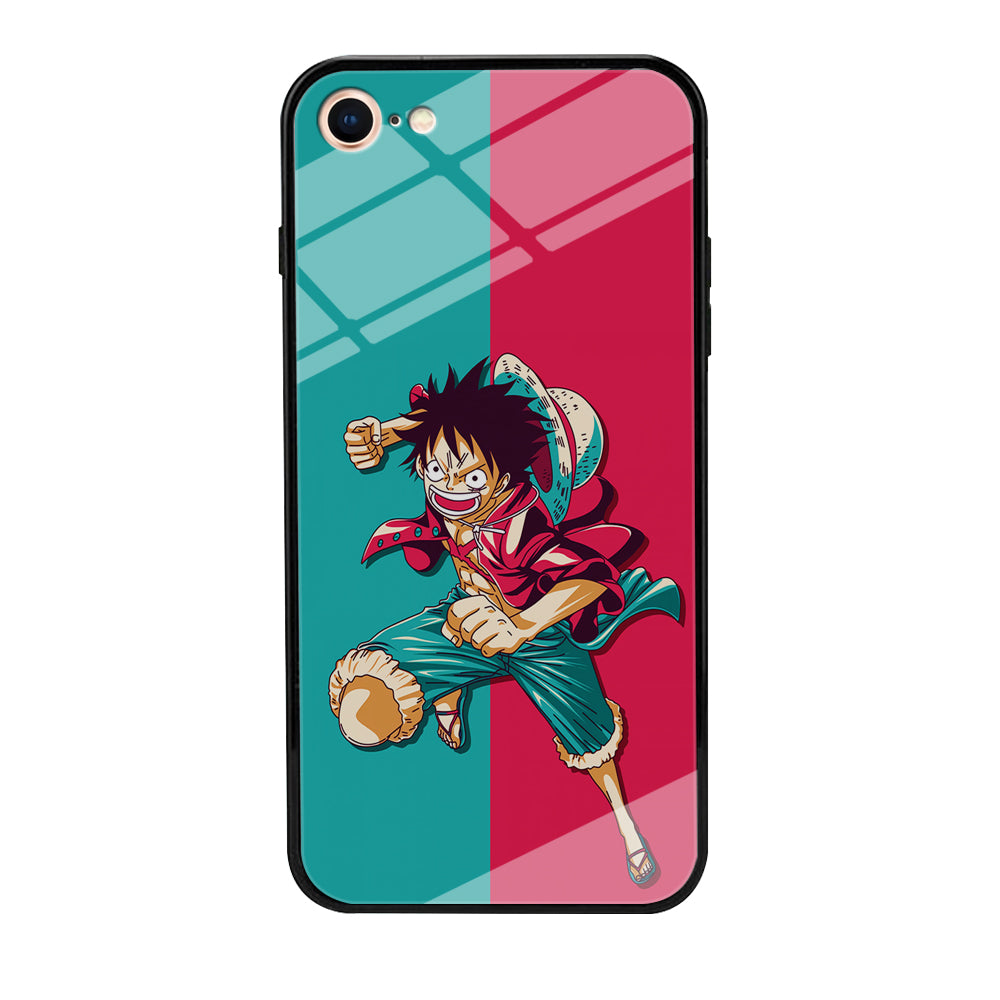 One Piece Luffy Red Blue iPhone 7 Case-Phone Case-Tempered Glass Case-Altracase