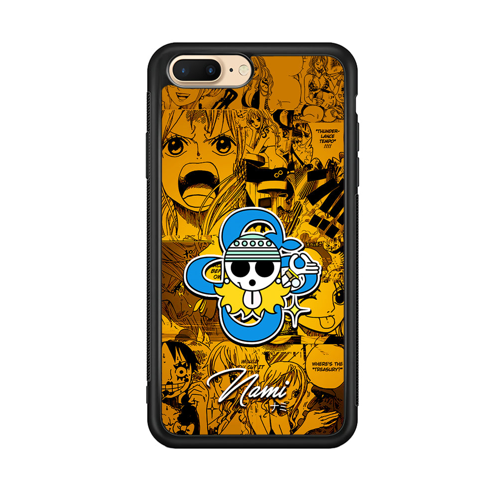 One Piece Nami Logo Comic iPhone 8 Plus Case-Phone Case-Rubber Black (2D Case)-Altracase