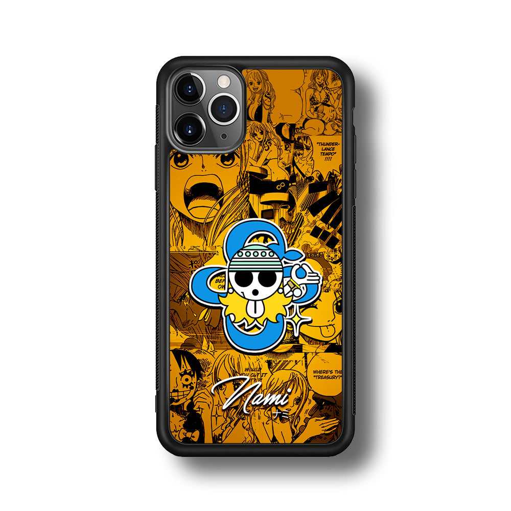 One Piece Nami Logo Comic iPhone 11 Pro Case-Phone Case-Rubber Black (2D Case)-Altracase
