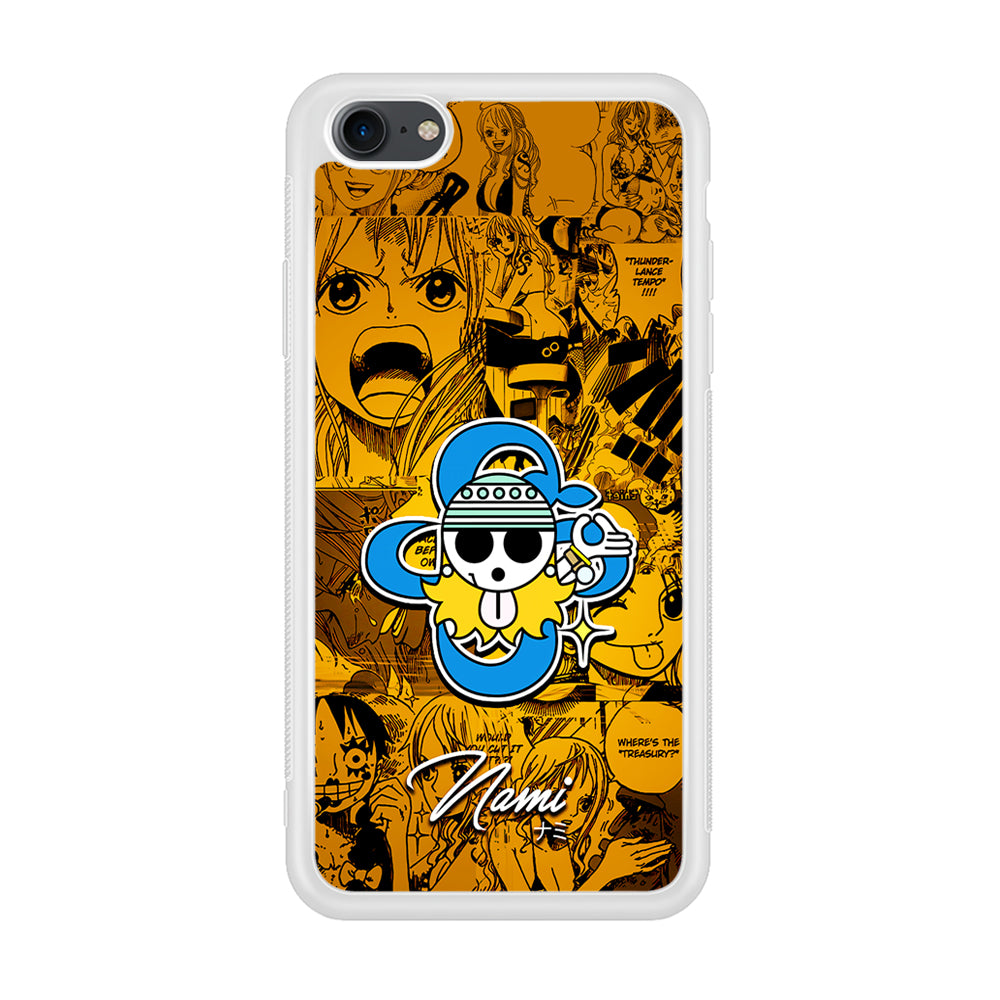 One Piece Nami Logo Comic iPhone 7 Case-Phone Case-Rubber White (2D Case)-Altracase
