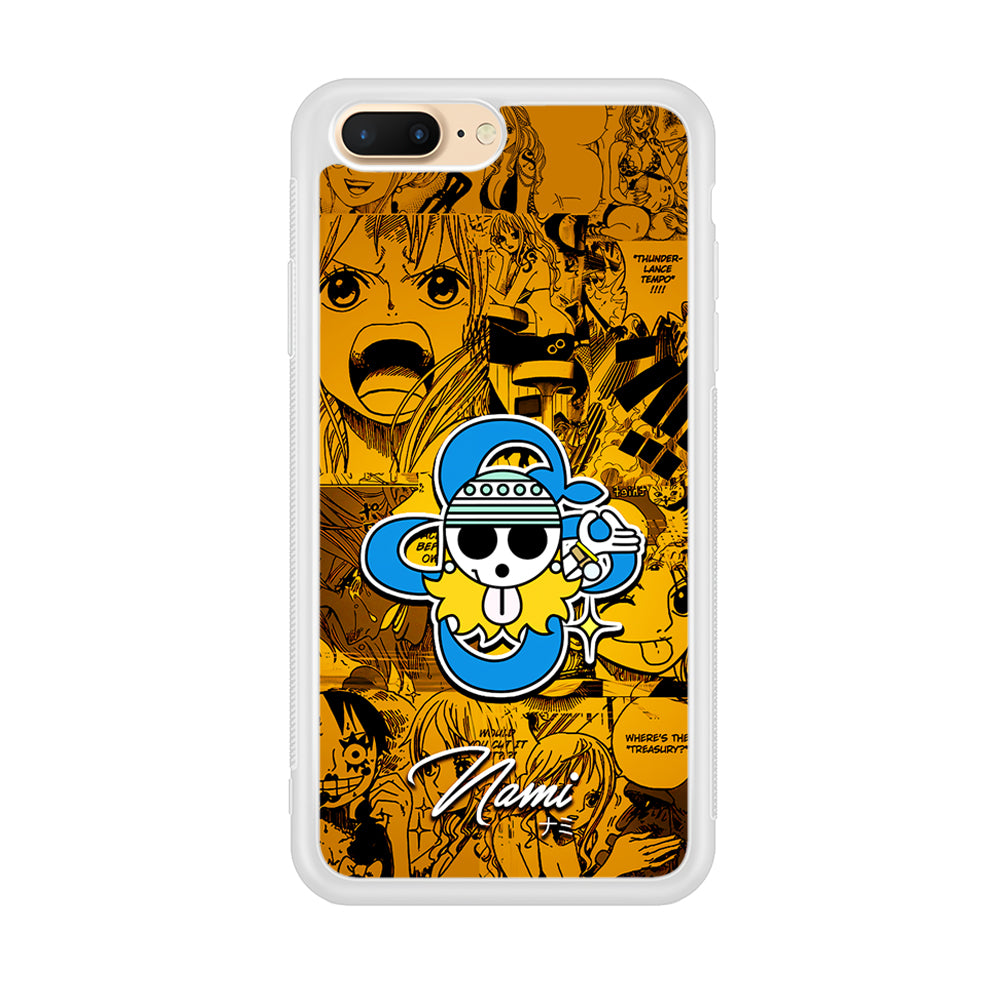 One Piece Nami Logo Comic iPhone 7 Plus Case-Phone Case-Rubber White (2D Case)-Altracase