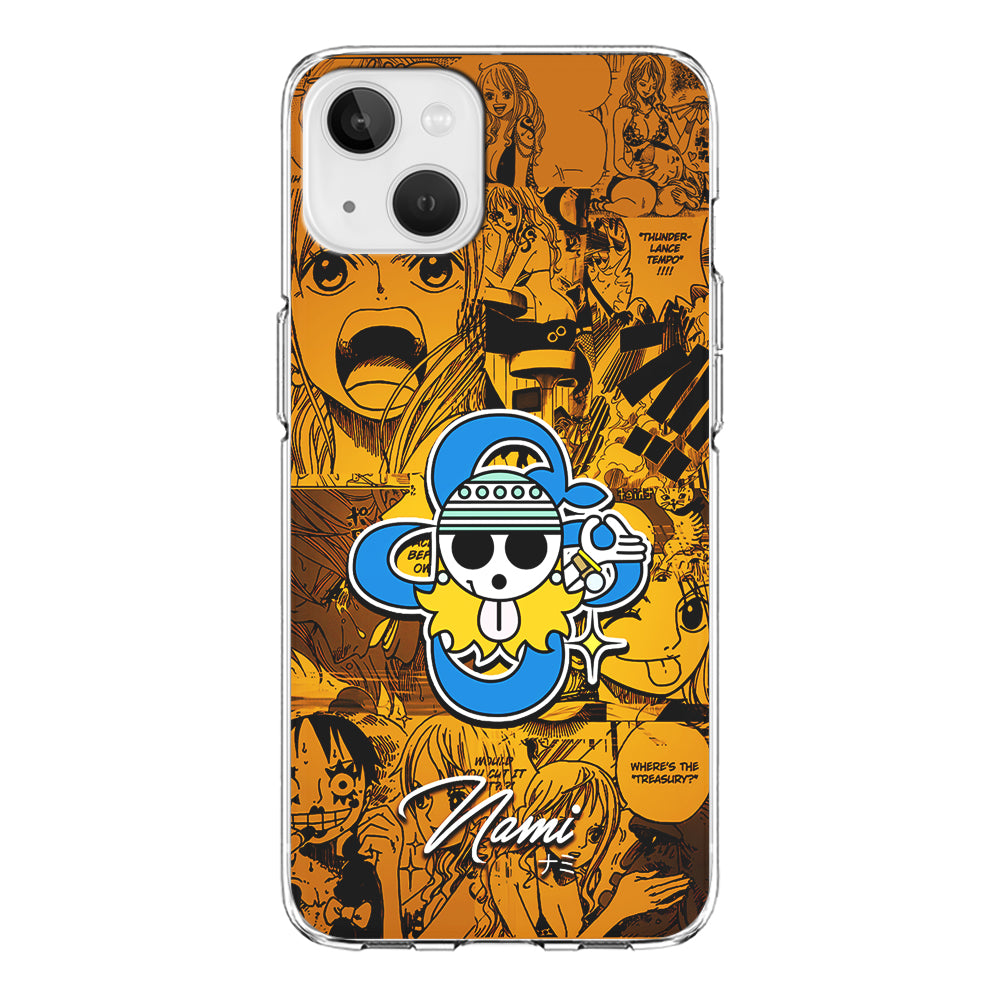 One Piece Nami Logo Comic iPhone 13 Mini Case-Phone Case-Clear Soft Case-Altracase