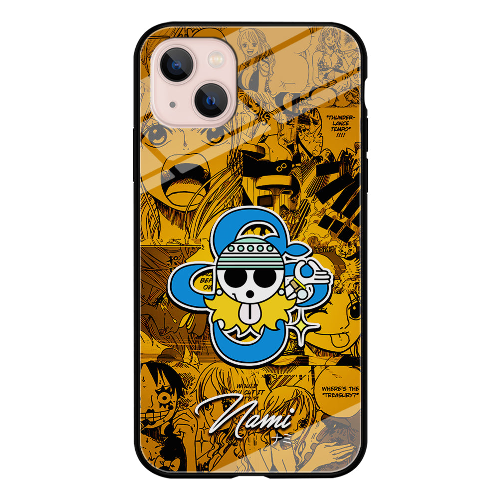 One Piece Nami Logo Comic iPhone 13 Mini Case-Phone Case-Tempered Glass Case-Altracase