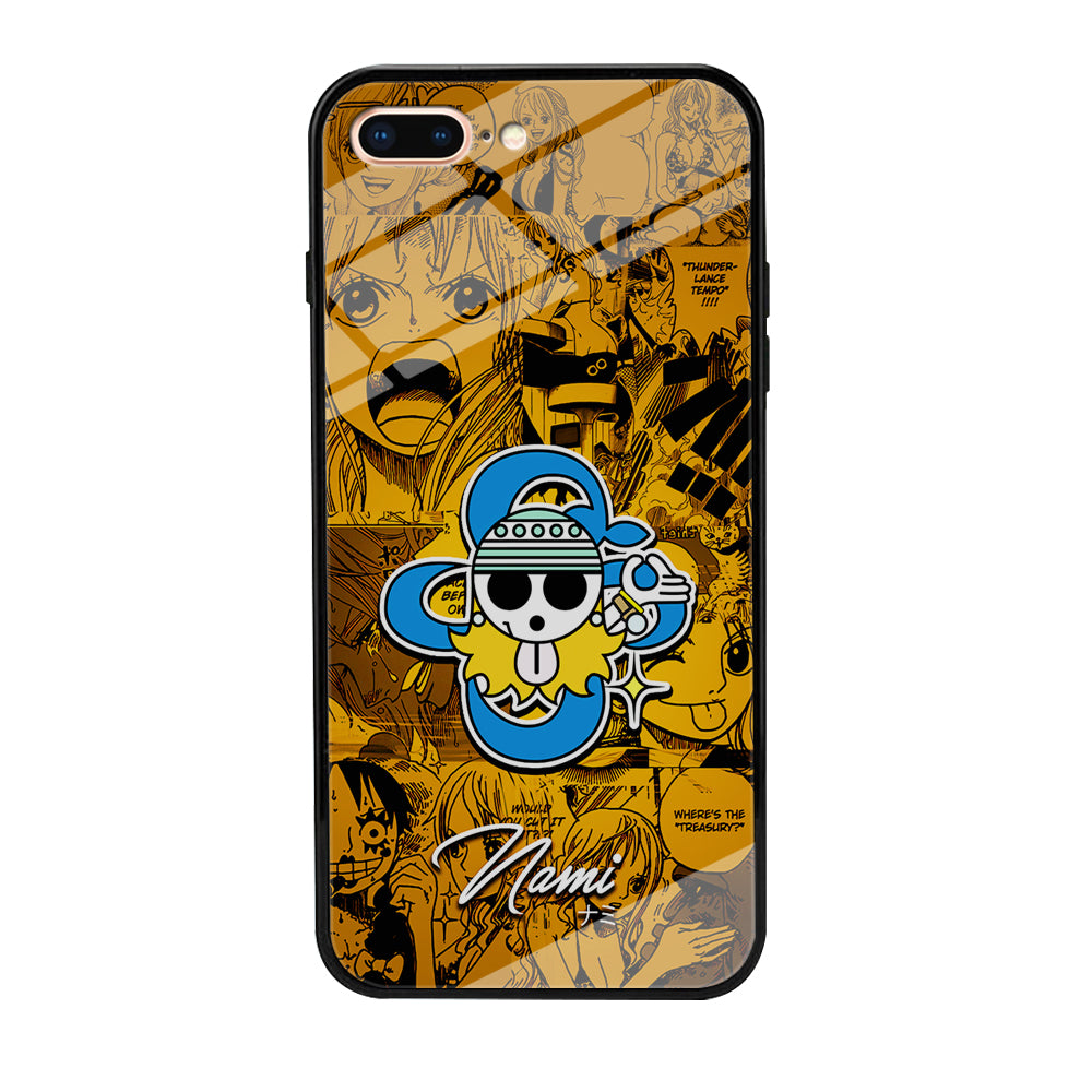 One Piece Nami Logo Comic iPhone 8 Plus Case-Phone Case-Tempered Glass Case-Altracase