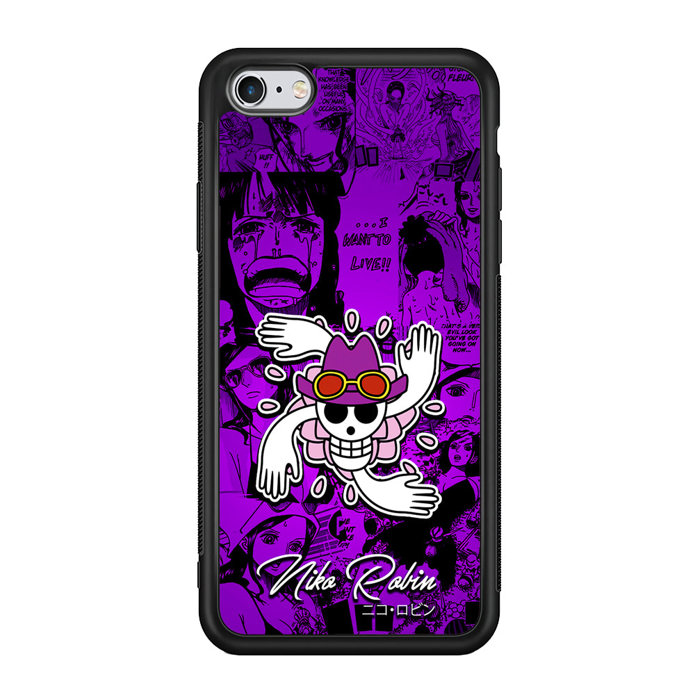 One Piece Robin Comic iPhone 6 | 6s Case-Phone Case-Rubber Black (2D Case)-Altracase
