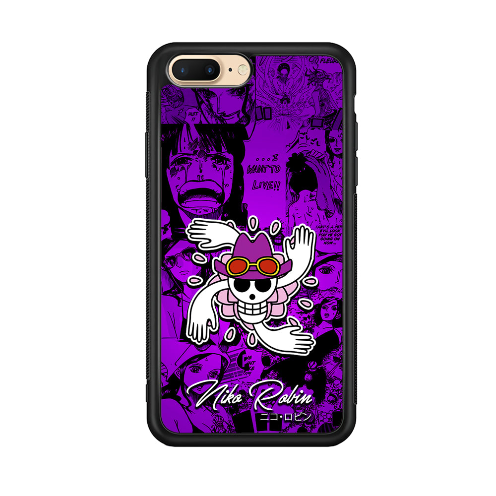 One Piece Robin Comic iPhone 8 Plus Case-Phone Case-Rubber Black (2D Case)-Altracase