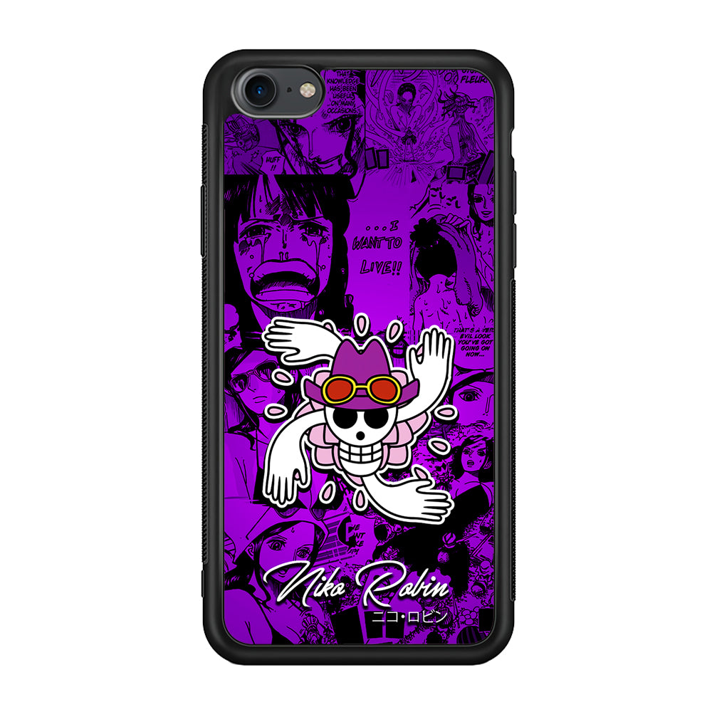 One Piece Robin Comic iPhone 7 Case-Phone Case-Rubber Black (2D Case)-Altracase