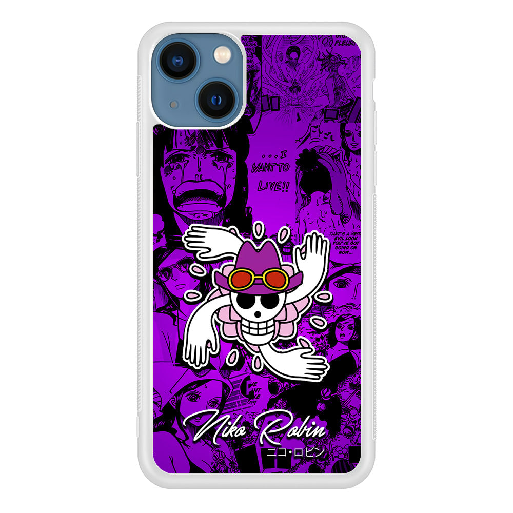 One Piece Robin Comic iPhone 13 Case-Phone Case-Rubber White (2D Case)-Altracase