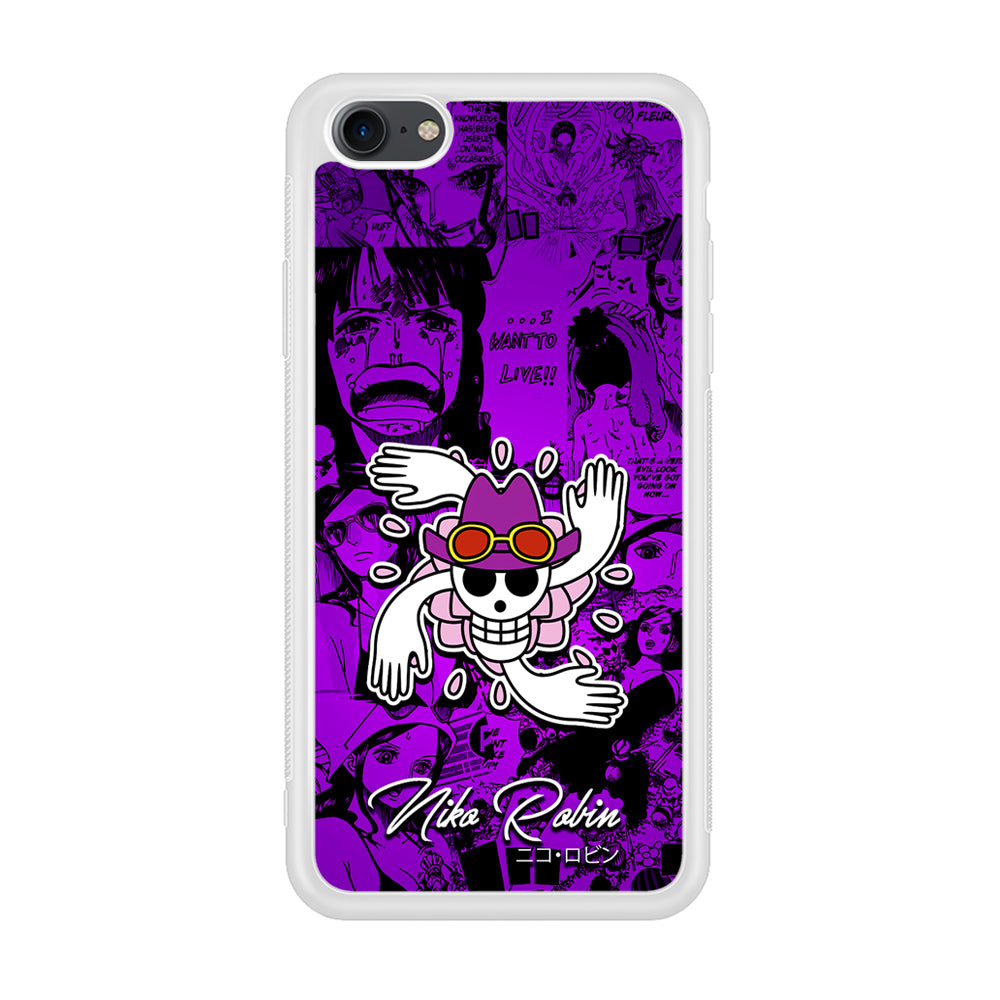 One Piece Robin Comic iPhone 7 Case-Phone Case-Rubber White (2D Case)-Altracase