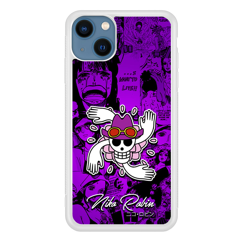 One Piece Robin Comic iPhone 13 Mini Case-Phone Case-Rubber White (2D Case)-Altracase