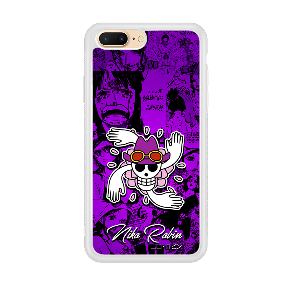 One Piece Robin Comic iPhone 8 Plus Case-Phone Case-Rubber White (2D Case)-Altracase