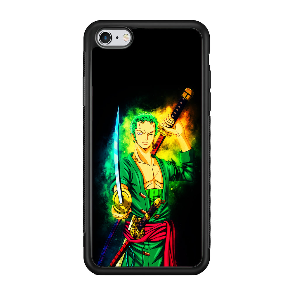One Piece Roronoa Zoro Art iPhone 6 | 6s Case-Phone Case-Rubber Black (2D Case)-Altracase