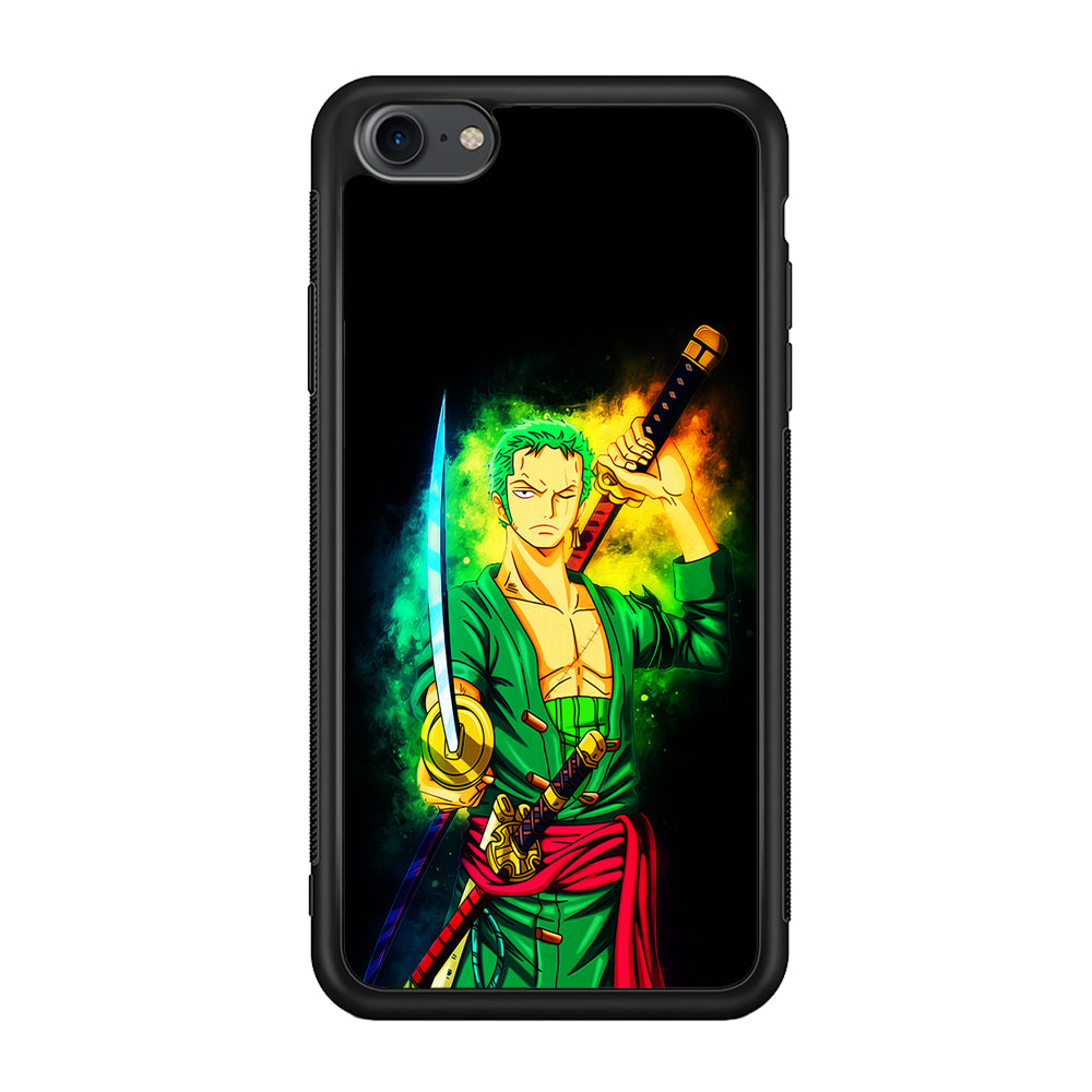One Piece Roronoa Zoro Art iPhone 7 Case-Phone Case-Rubber Black (2D Case)-Altracase