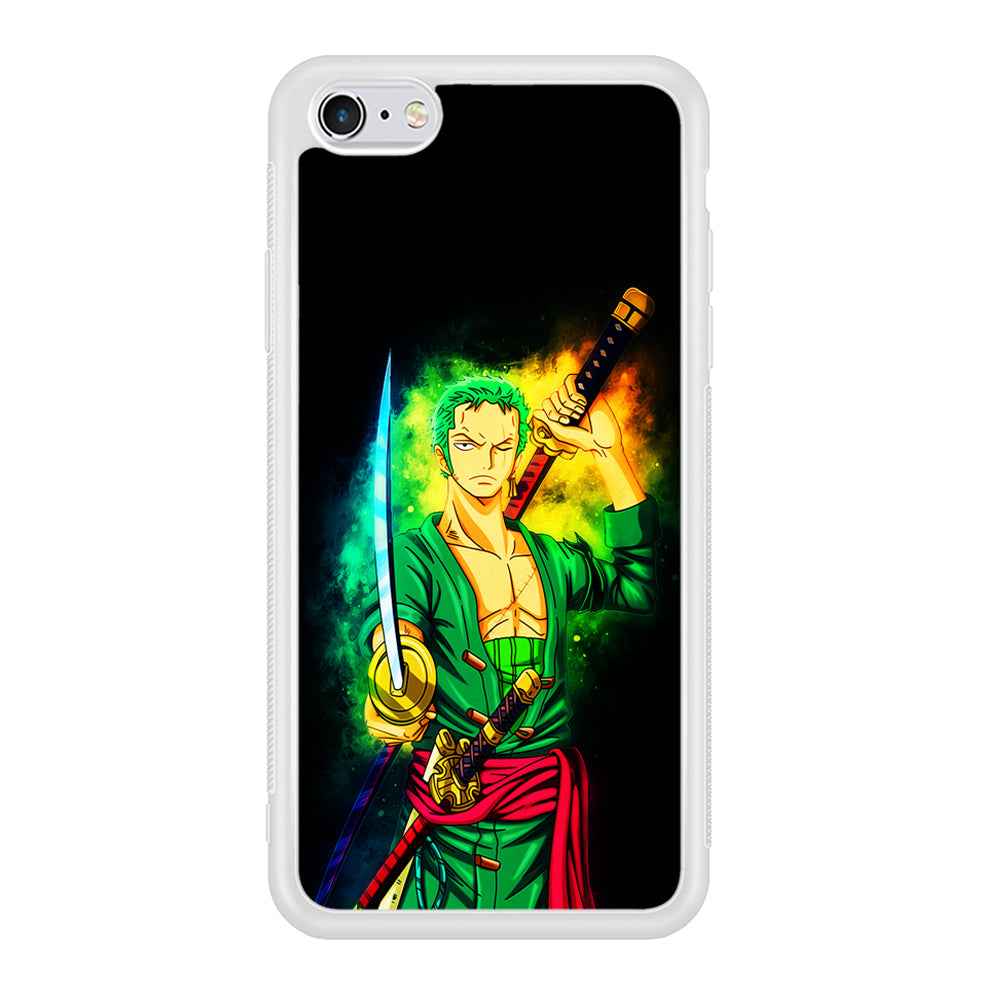 One Piece Roronoa Zoro Art iPhone 6 | 6s Case-Phone Case-Rubber White (2D Case)-Altracase